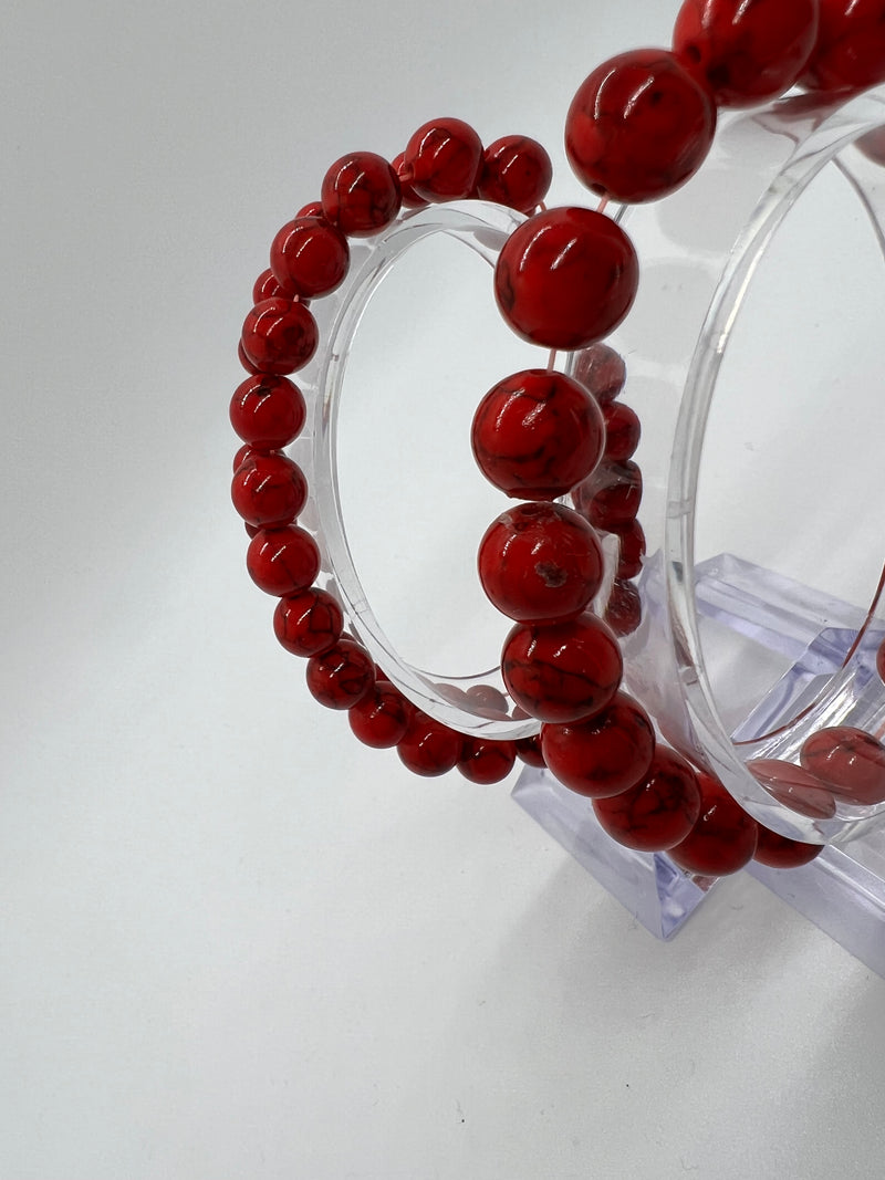 Phoenix: Red Turquoise Stackable Travel Bracelets