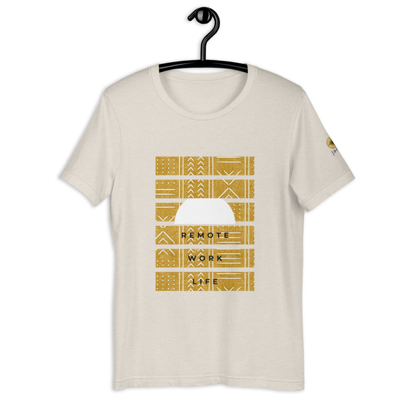 Unisex Earth-tone Gold Remote Work Life T-Shirt