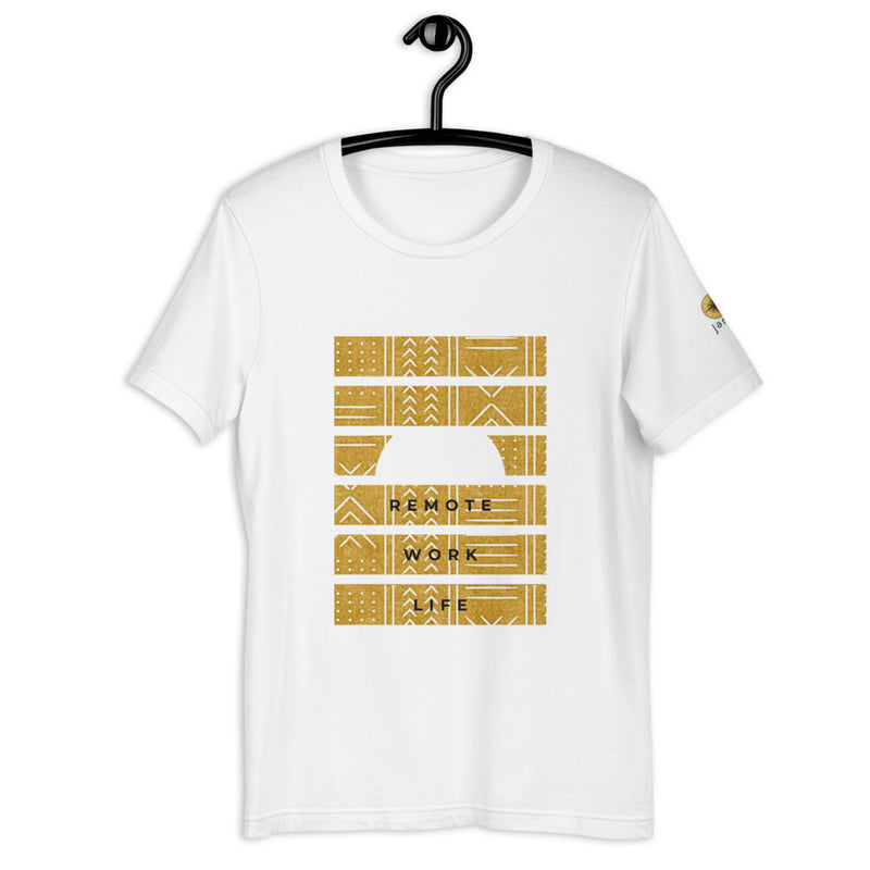 Unisex Earth-tone Gold Remote Work Life T-Shirt